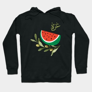 Watermelon Olive Branch Free Gaza Hoodie